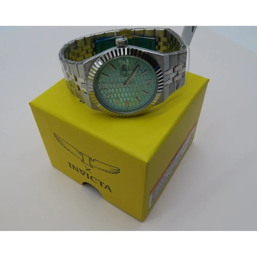 Invicta Specialty Mens Watch 69859 Aqua Honeycomb Dial Stainless Steel Watch